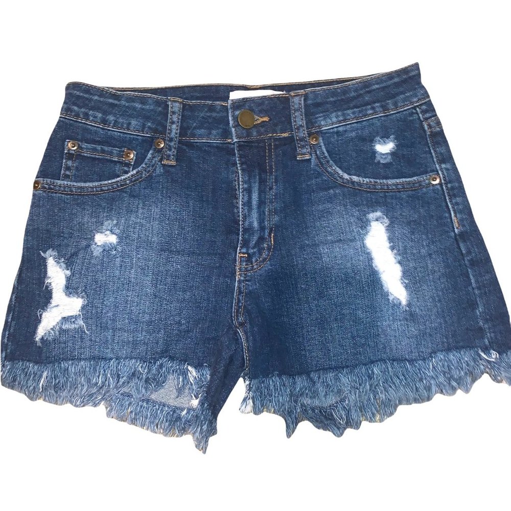 Just Black Denim Frayed Jean Shorts